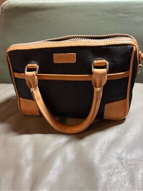 Consuela Luncheon Black and Leather Satchel
